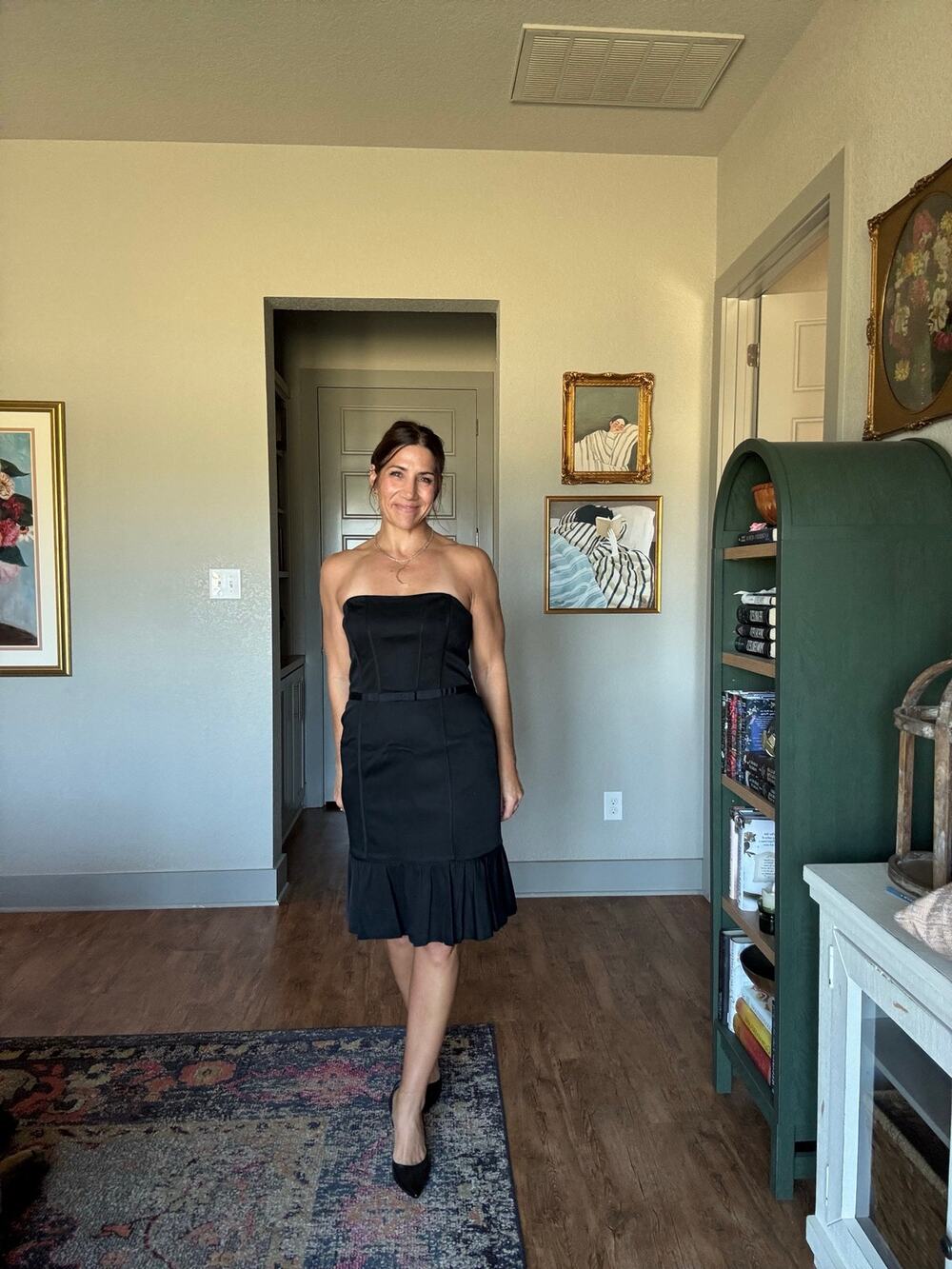 White House Black Market Strapless Black Corset Cocktail Dress Size 10